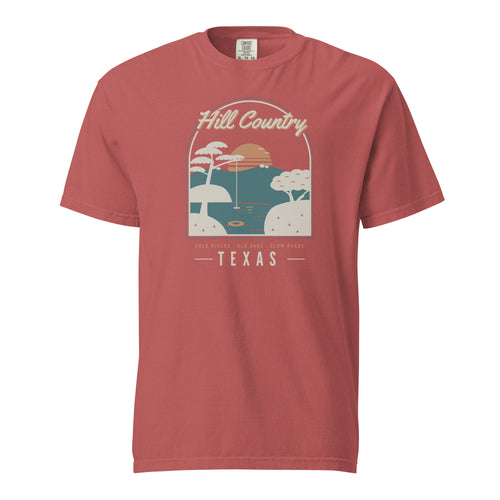 Hill Country Swimming Hole T-Shirt in Crimson