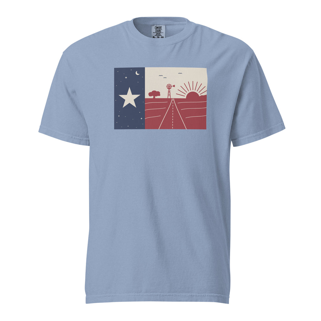 Lone Star Flag T-Shirt in Washed Denim