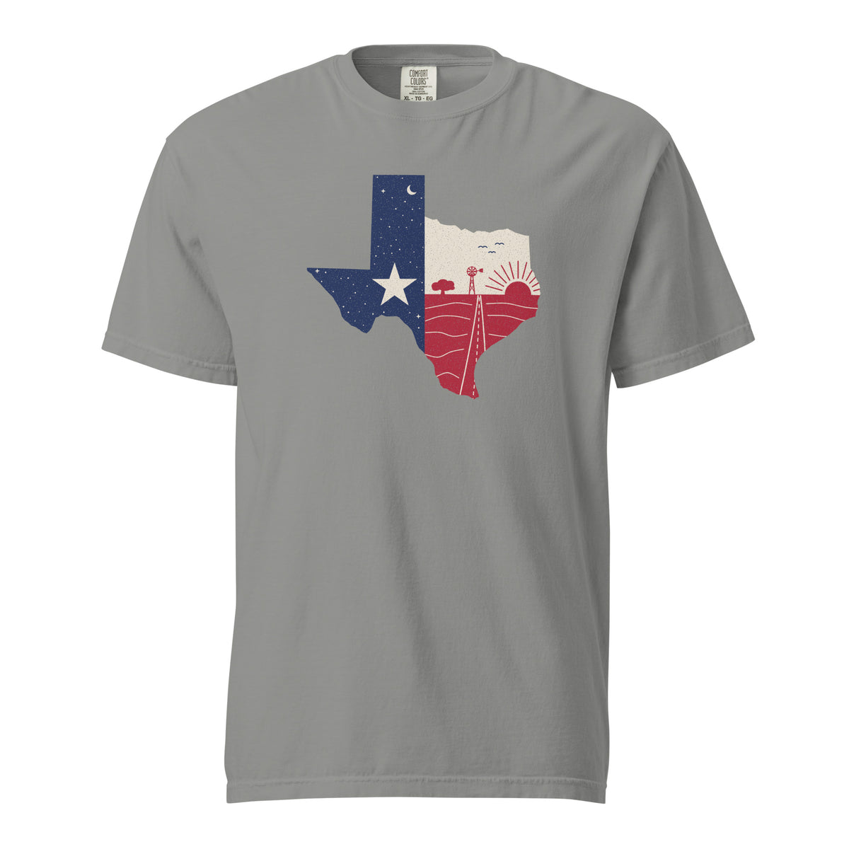 Lone Star Flag Texas T-Shirt in Grey