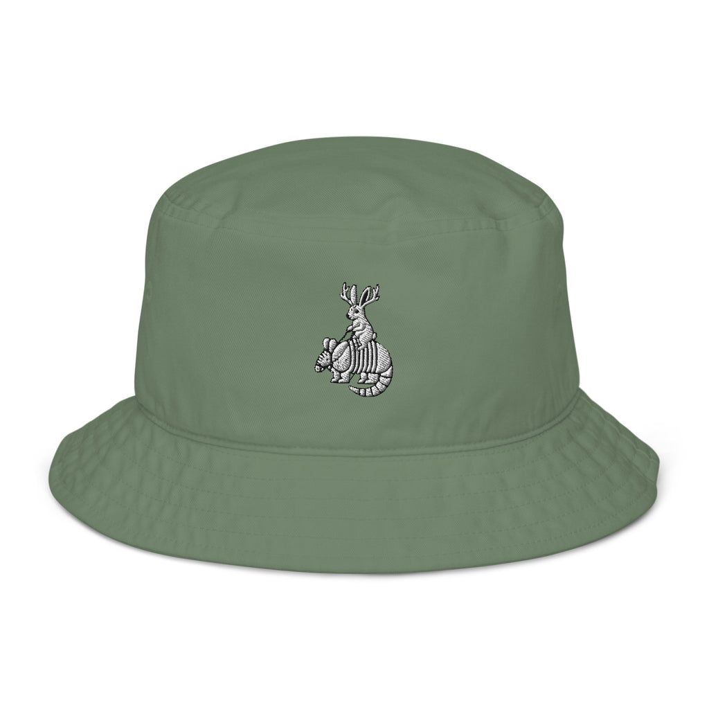 Sisterdale Jackalope Bucket Hat in Dill, front view