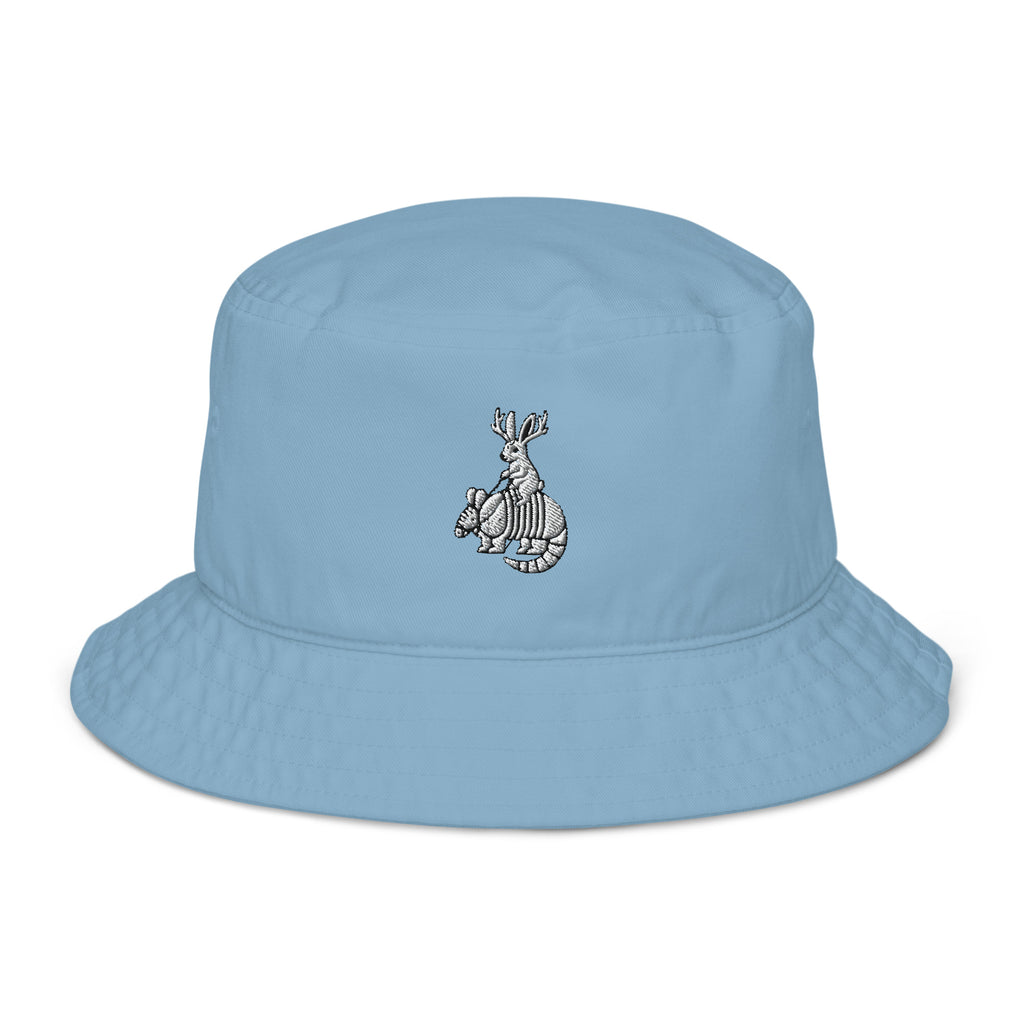 Sisterdale Jackalope Bucket Hat in Slate Blue, front view