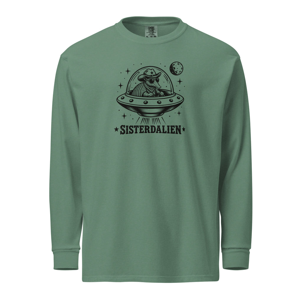 Sisterdalien Long Sleeve T-Shirt in Light Green, front view