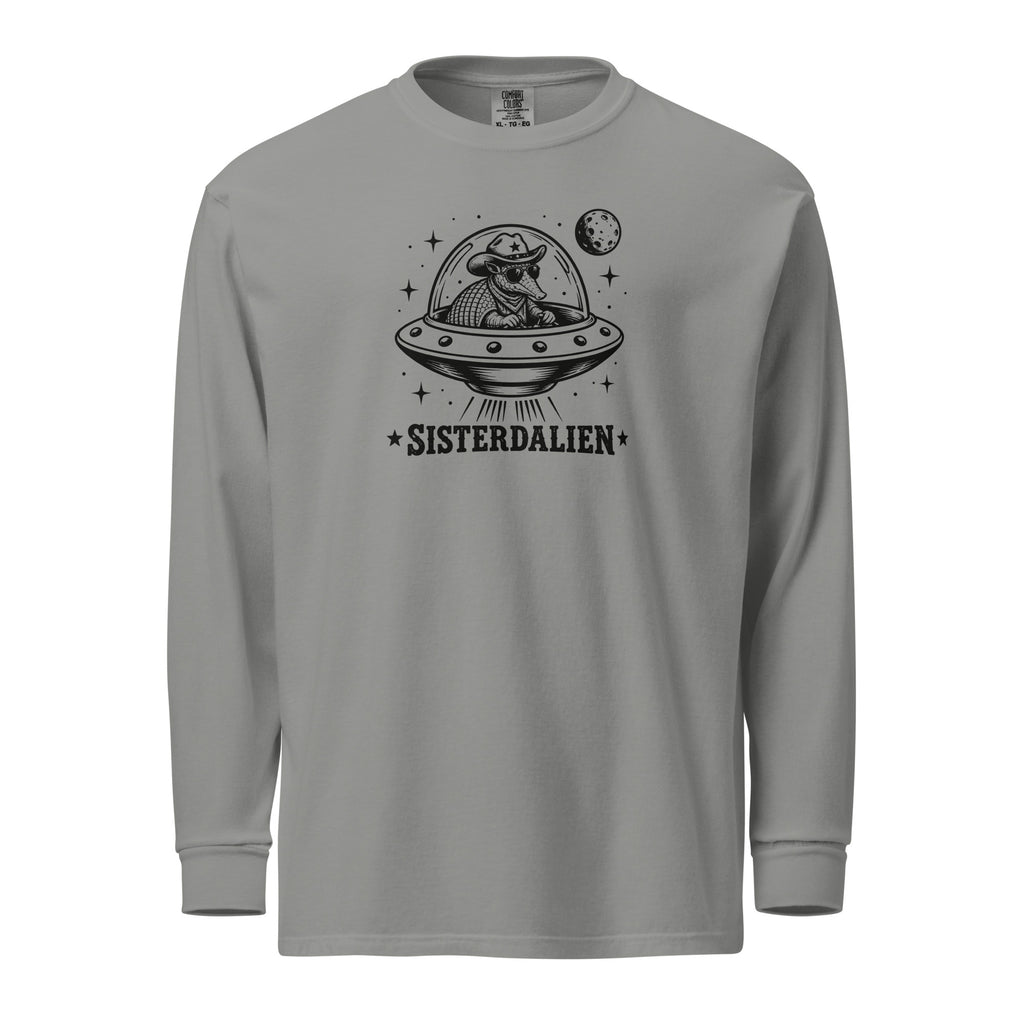 Sisterdalien Long Sleeve T-Shirt in Grey, front view