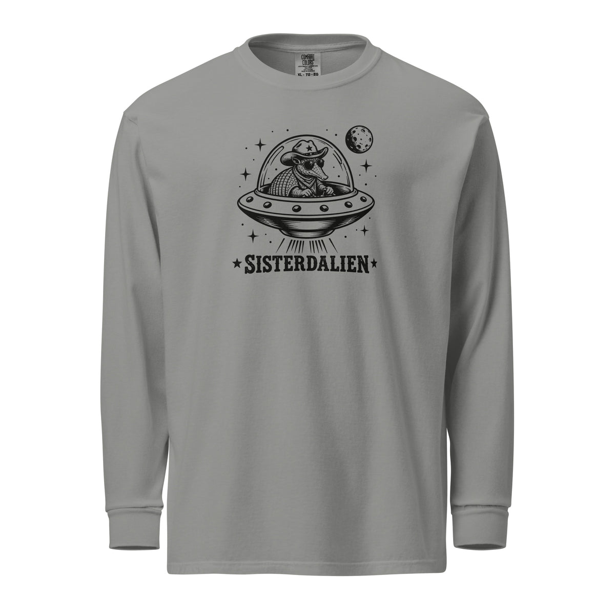 Sisterdalien Long Sleeve T-Shirt in Grey, front view