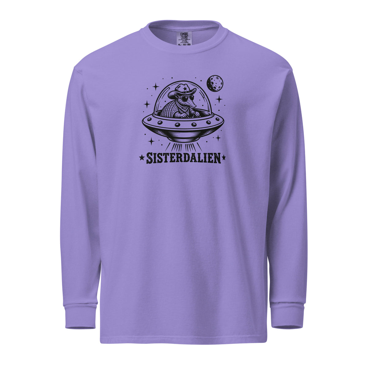 Sisterdalien Long Sleeve T-Shirt in Violet, front view