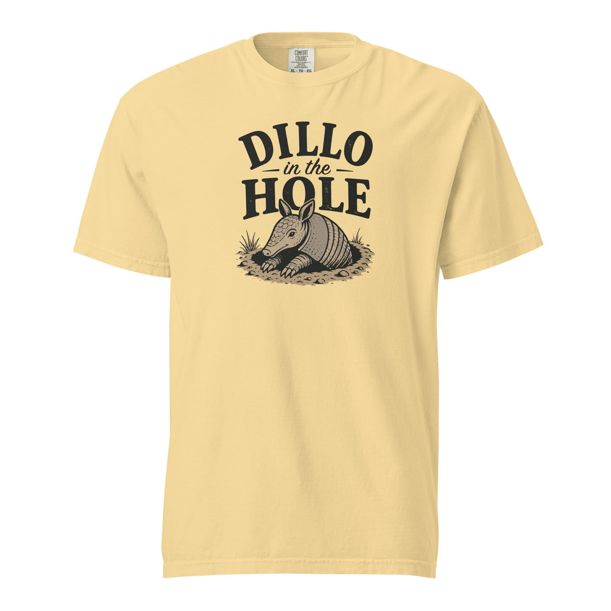 Dillo in the Hole T-Shirt in Butter, front view