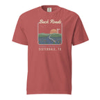 Back Roads T-Shirt in Crimson, front view