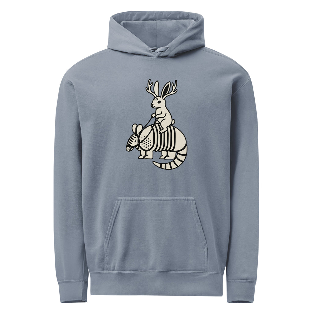 Sisterdale Jackalope Hoodie in Blue Jean, front view