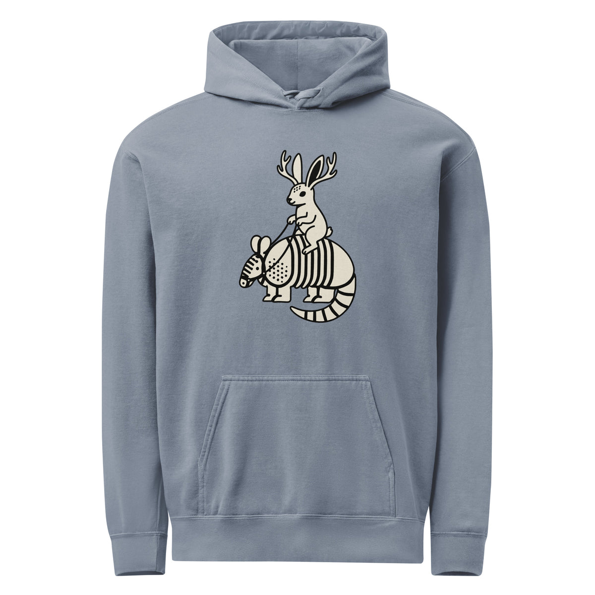 Sisterdale Jackalope Hoodie in Blue Jean, front view