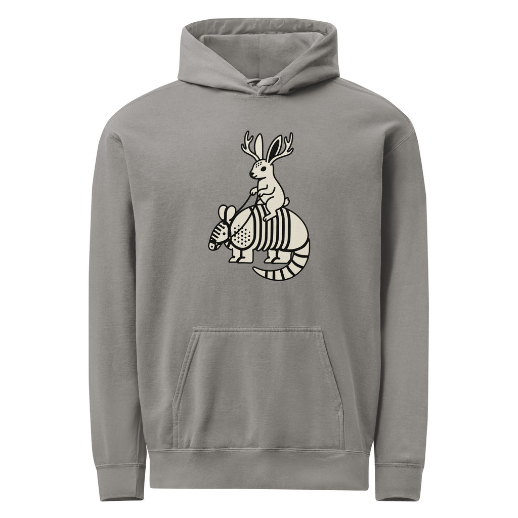 Sisterdale Jackalope Hoodie in Grey, front view
